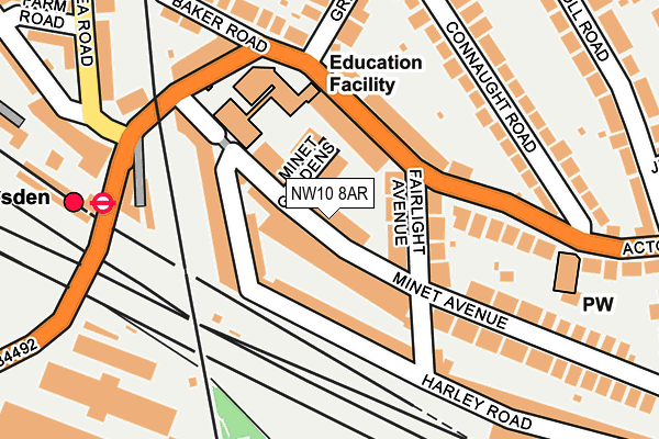 NW10 8AR map - OS OpenMap – Local (Ordnance Survey)