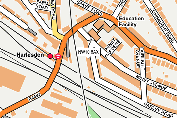 NW10 8AX map - OS OpenMap – Local (Ordnance Survey)