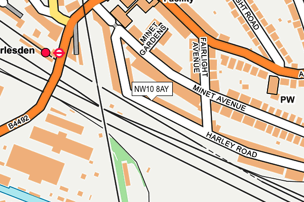 NW10 8AY map - OS OpenMap – Local (Ordnance Survey)