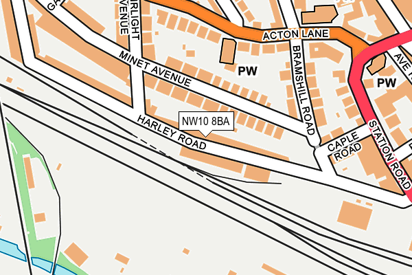 NW10 8BA map - OS OpenMap – Local (Ordnance Survey)
