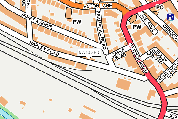 NW10 8BD map - OS OpenMap – Local (Ordnance Survey)