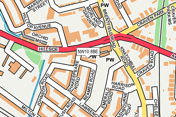 NW10 8BE map - OS OpenMap – Local (Ordnance Survey)