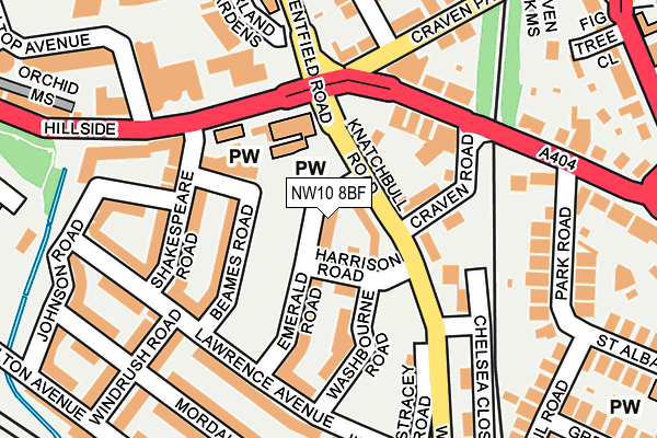 NW10 8BF map - OS OpenMap – Local (Ordnance Survey)