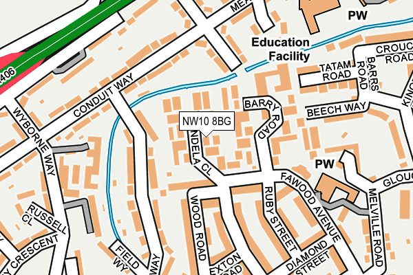 NW10 8BG map - OS OpenMap – Local (Ordnance Survey)