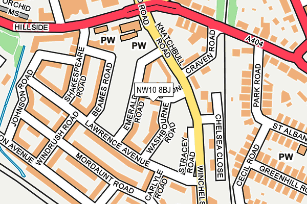 NW10 8BJ map - OS OpenMap – Local (Ordnance Survey)