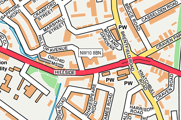 NW10 8BN map - OS OpenMap – Local (Ordnance Survey)