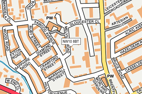NW10 8BT map - OS OpenMap – Local (Ordnance Survey)