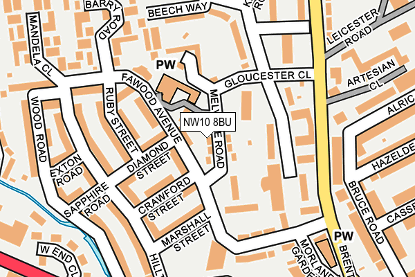 NW10 8BU map - OS OpenMap – Local (Ordnance Survey)