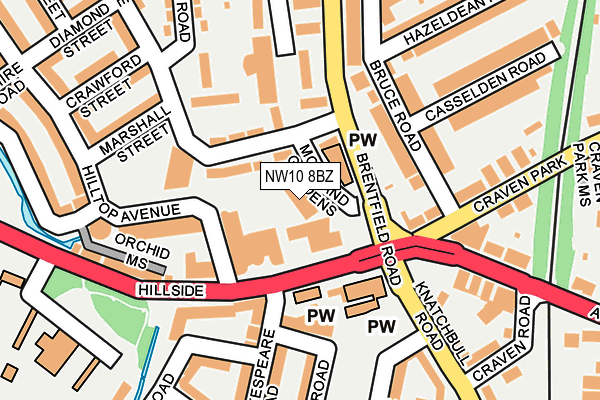 NW10 8BZ map - OS OpenMap – Local (Ordnance Survey)