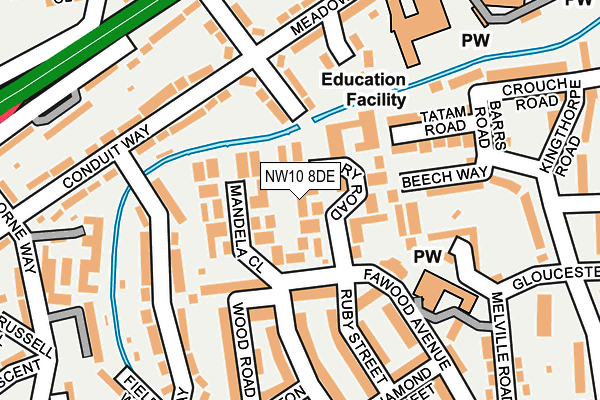 NW10 8DE map - OS OpenMap – Local (Ordnance Survey)
