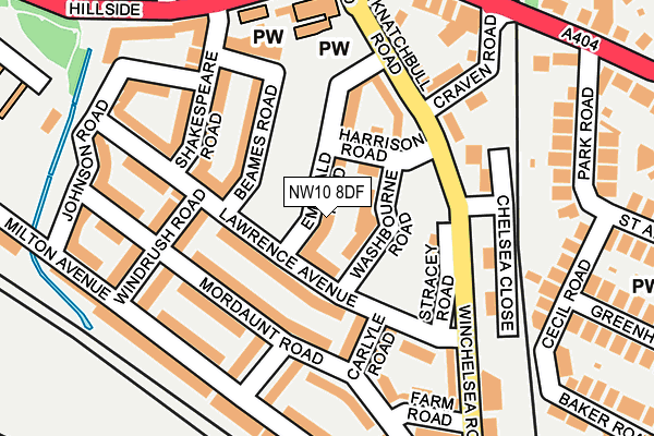 NW10 8DF map - OS OpenMap – Local (Ordnance Survey)