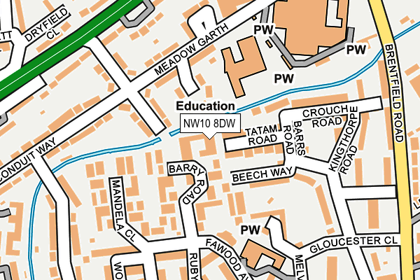 NW10 8DW map - OS OpenMap – Local (Ordnance Survey)
