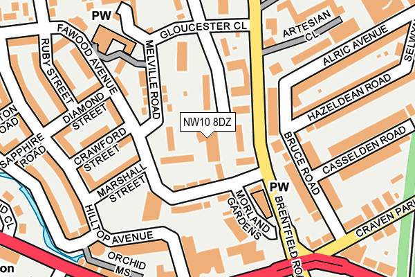 NW10 8DZ map - OS OpenMap – Local (Ordnance Survey)
