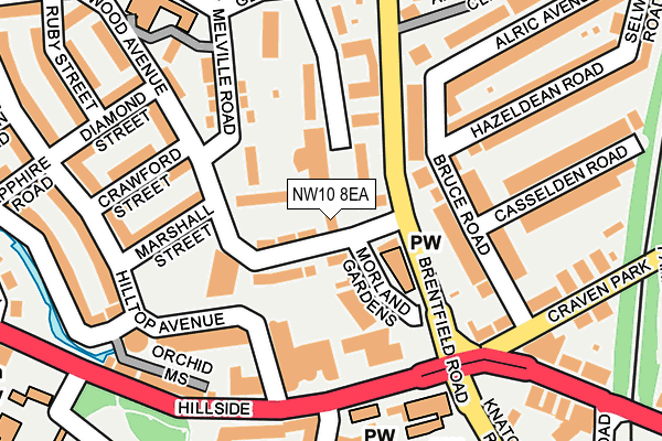 NW10 8EA map - OS OpenMap – Local (Ordnance Survey)