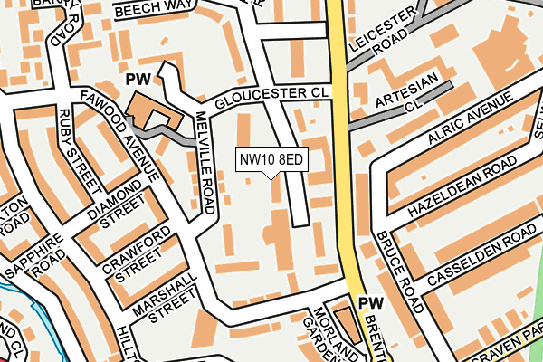 NW10 8ED map - OS OpenMap – Local (Ordnance Survey)
