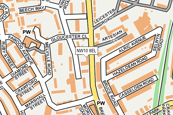 NW10 8EL map - OS OpenMap – Local (Ordnance Survey)