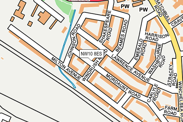 NW10 8ES map - OS OpenMap – Local (Ordnance Survey)