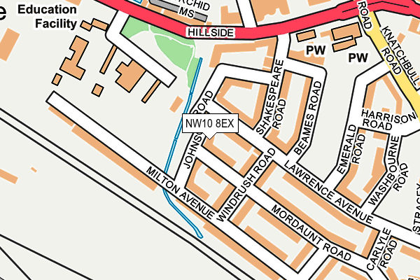 NW10 8EX map - OS OpenMap – Local (Ordnance Survey)