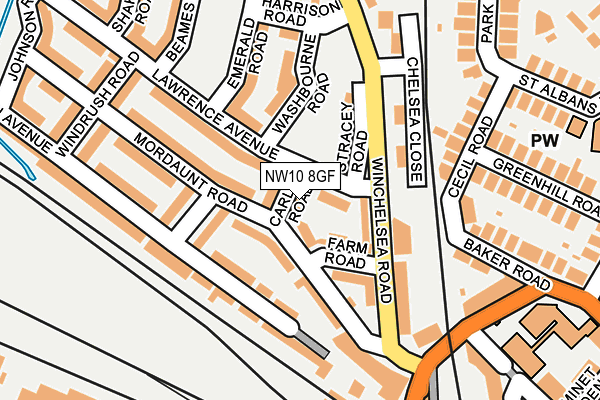 NW10 8GF map - OS OpenMap – Local (Ordnance Survey)