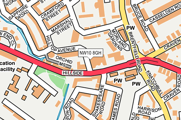 NW10 8GH map - OS OpenMap – Local (Ordnance Survey)