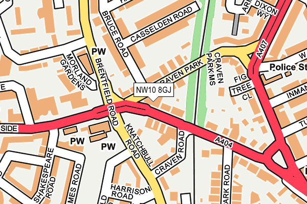 NW10 8GJ map - OS OpenMap – Local (Ordnance Survey)