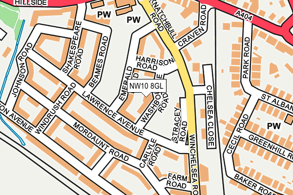 NW10 8GL map - OS OpenMap – Local (Ordnance Survey)