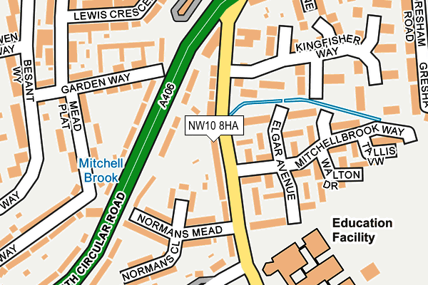 NW10 8HA map - OS OpenMap – Local (Ordnance Survey)