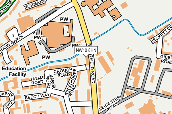 NW10 8HN map - OS OpenMap – Local (Ordnance Survey)