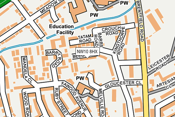 NW10 8HX map - OS OpenMap – Local (Ordnance Survey)