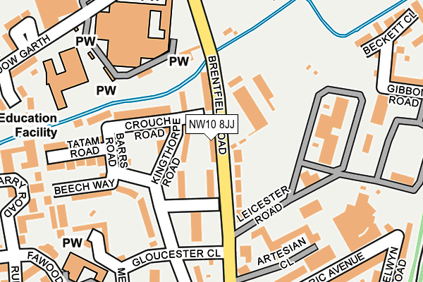 NW10 8JJ map - OS OpenMap – Local (Ordnance Survey)