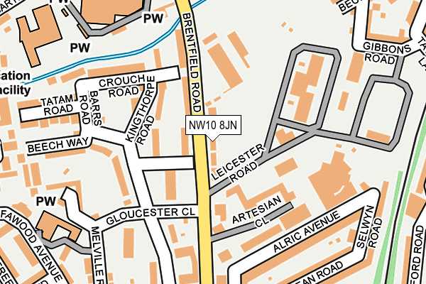 NW10 8JN map - OS OpenMap – Local (Ordnance Survey)
