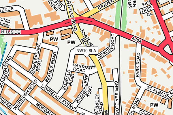 NW10 8LA map - OS OpenMap – Local (Ordnance Survey)