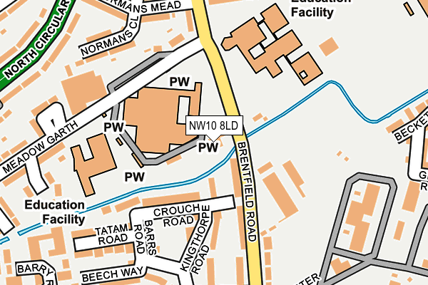 NW10 8LD map - OS OpenMap – Local (Ordnance Survey)