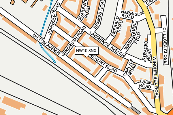 NW10 8NX map - OS OpenMap – Local (Ordnance Survey)