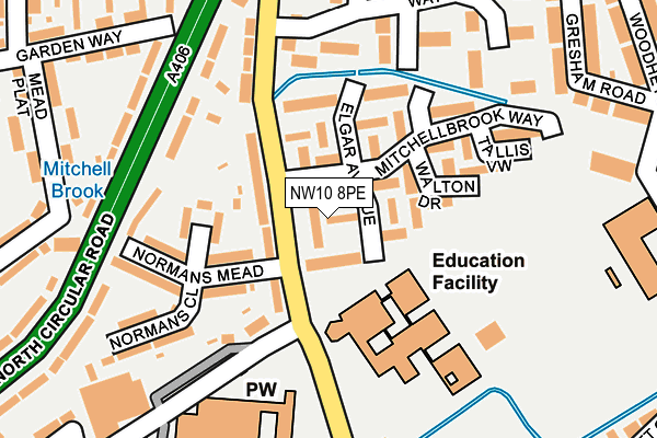NW10 8PE map - OS OpenMap – Local (Ordnance Survey)