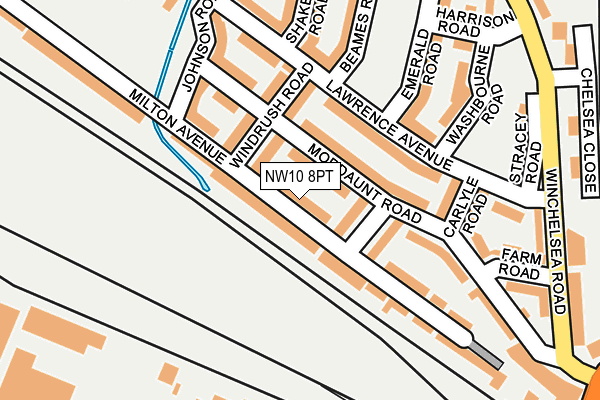 NW10 8PT map - OS OpenMap – Local (Ordnance Survey)