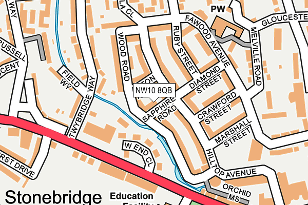 NW10 8QB map - OS OpenMap – Local (Ordnance Survey)