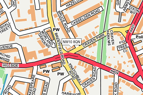 NW10 8QN map - OS OpenMap – Local (Ordnance Survey)