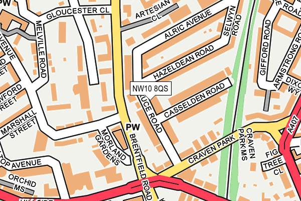 NW10 8QS map - OS OpenMap – Local (Ordnance Survey)