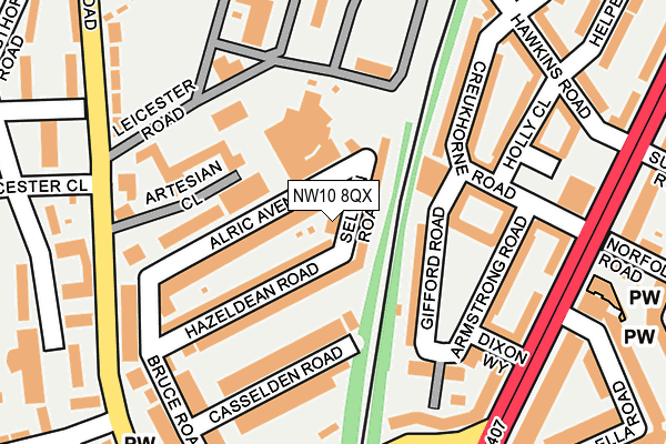 NW10 8QX map - OS OpenMap – Local (Ordnance Survey)