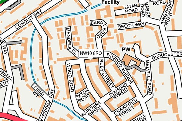 NW10 8RQ map - OS OpenMap – Local (Ordnance Survey)