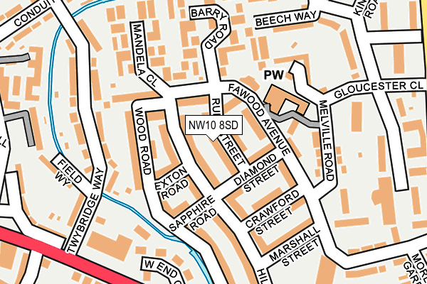 NW10 8SD map - OS OpenMap – Local (Ordnance Survey)