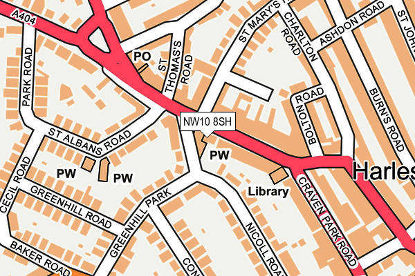 NW10 8SH map - OS OpenMap – Local (Ordnance Survey)