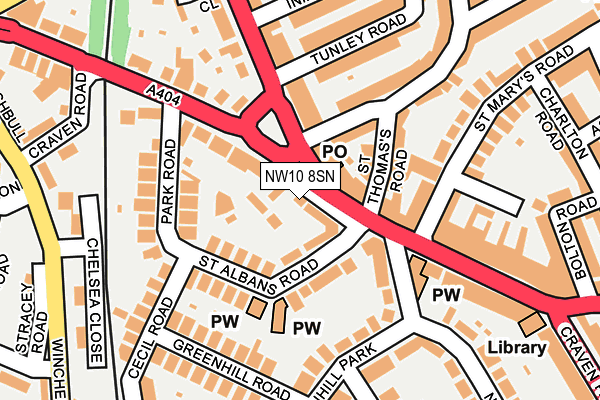 NW10 8SN map - OS OpenMap – Local (Ordnance Survey)