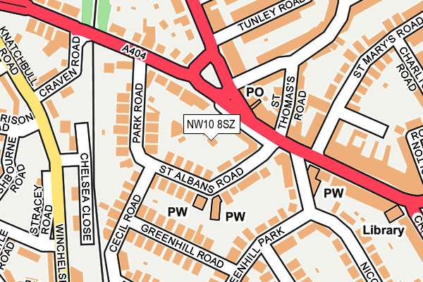 NW10 8SZ map - OS OpenMap – Local (Ordnance Survey)