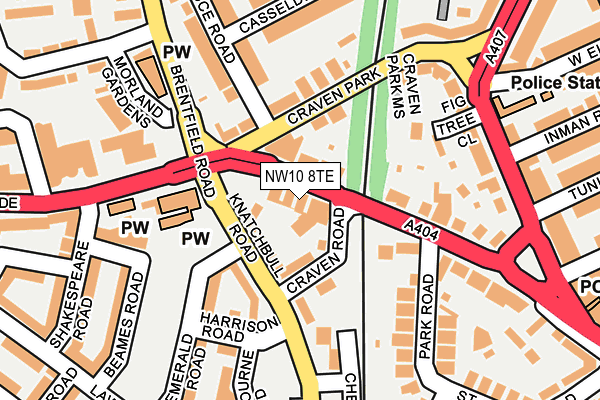 NW10 8TE map - OS OpenMap – Local (Ordnance Survey)