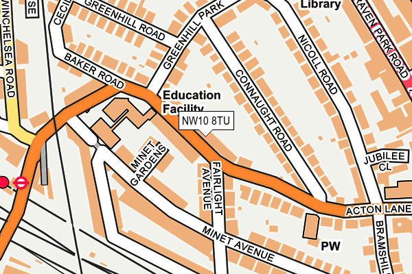 NW10 8TU map - OS OpenMap – Local (Ordnance Survey)