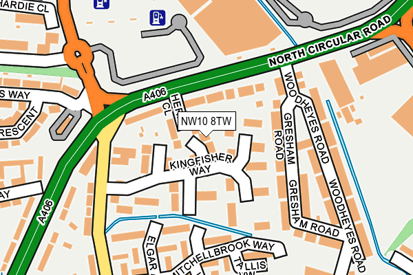 NW10 8TW map - OS OpenMap – Local (Ordnance Survey)