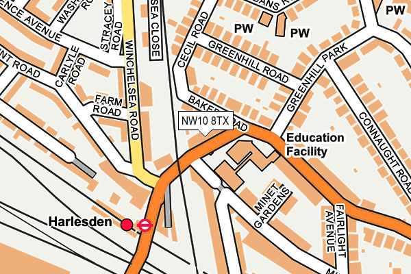 NW10 8TX map - OS OpenMap – Local (Ordnance Survey)