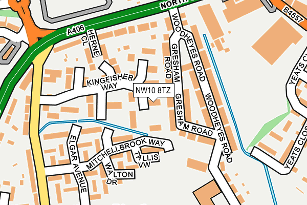 NW10 8TZ map - OS OpenMap – Local (Ordnance Survey)